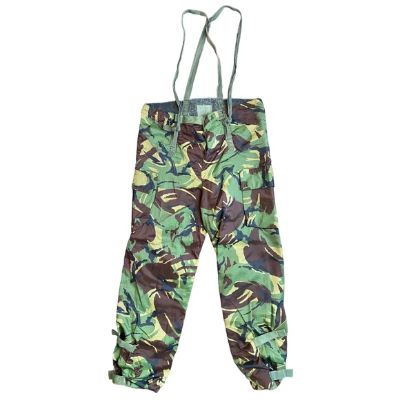 UK Military DPM Protective Trousers Pants No 1 Large Camo Bibs 90s Combat Jungle - Picture 1 of 12
